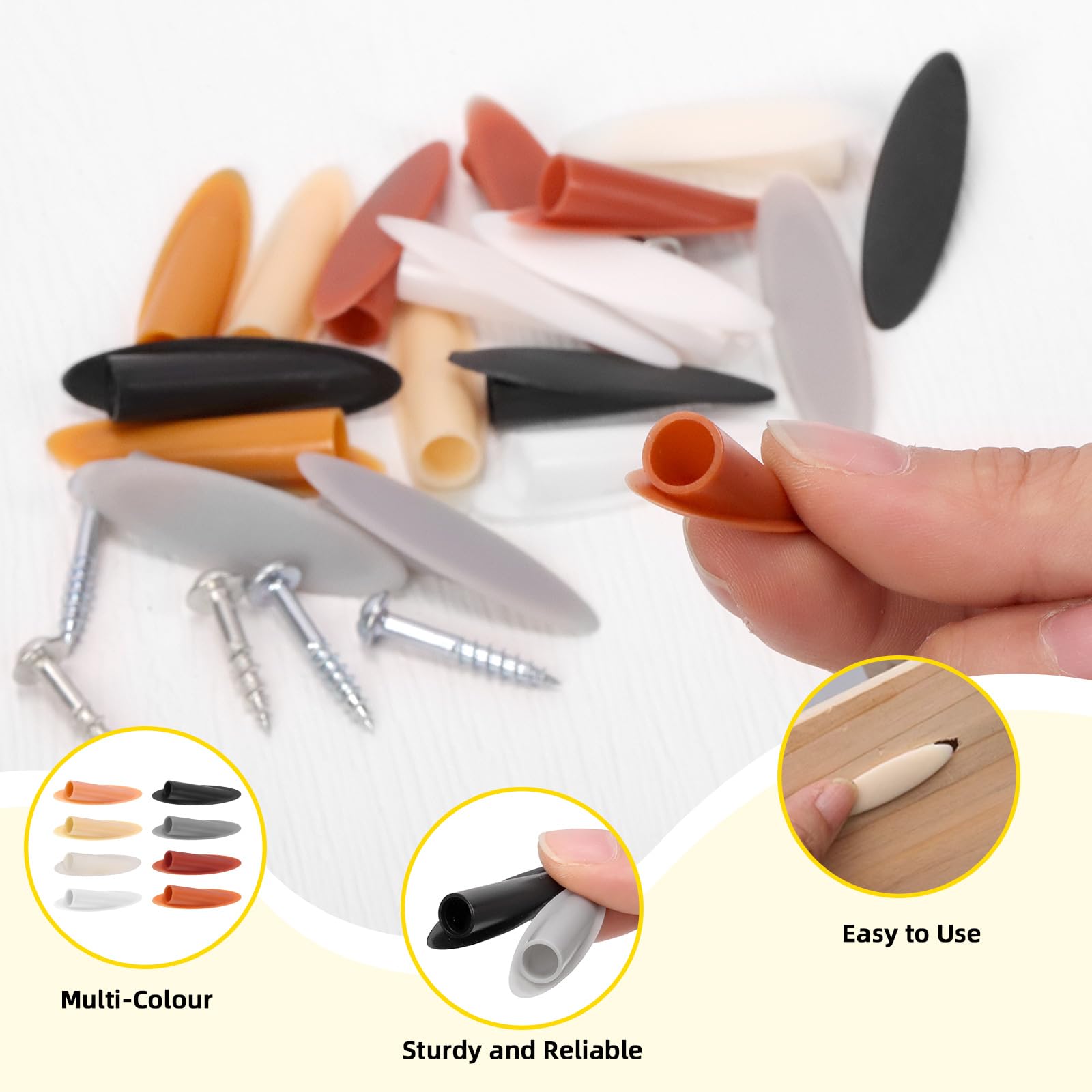 Mardatt 360Pcs 8Colors Plastic Pocket Hole Plugs - Image 3