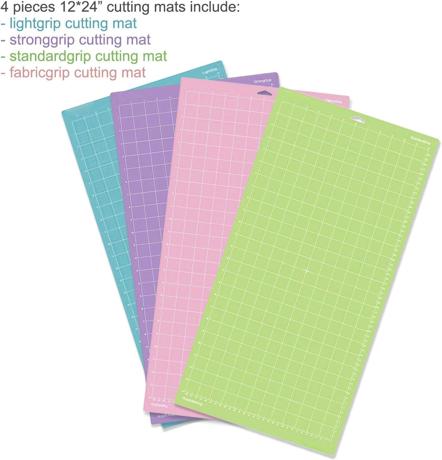 4Pcs 12x24 Cutting Mats, Multi-Grip Adhesive Replacement Mats for Maker, Explore & Cameo Series Cutting Machines