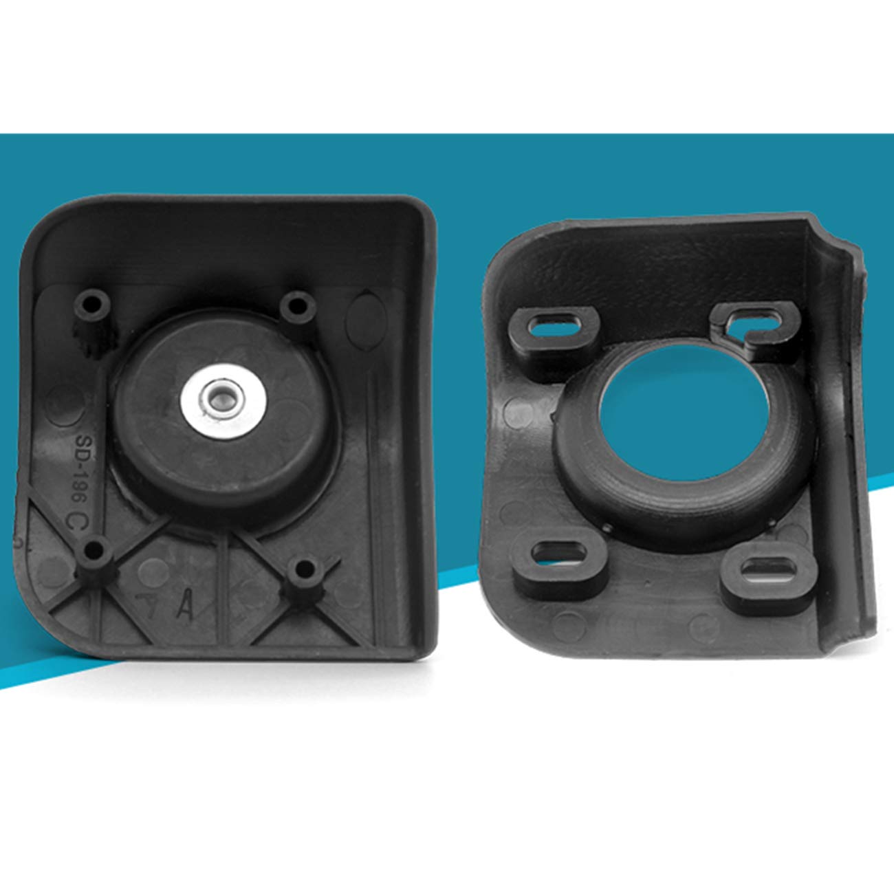 GEBONE Ruote di ricambio per bagagli Ruote di ricambio in plastica per valigie YF-BW042 # Kit di ricambio per riparazione, Un paio di ruote corte e lunghe, Wheel diameter is about 53 mm, Fai da
