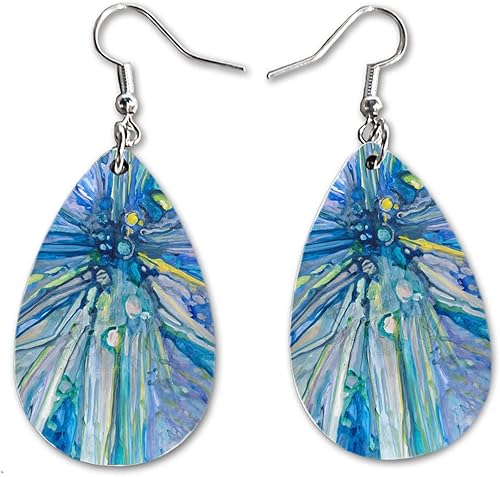 Maureen Claffy Artist Collection | Juego de aretes colgantes de lágrima de ángel Gabriel | Bonitos aretes de joyería para niñas | Regalos de