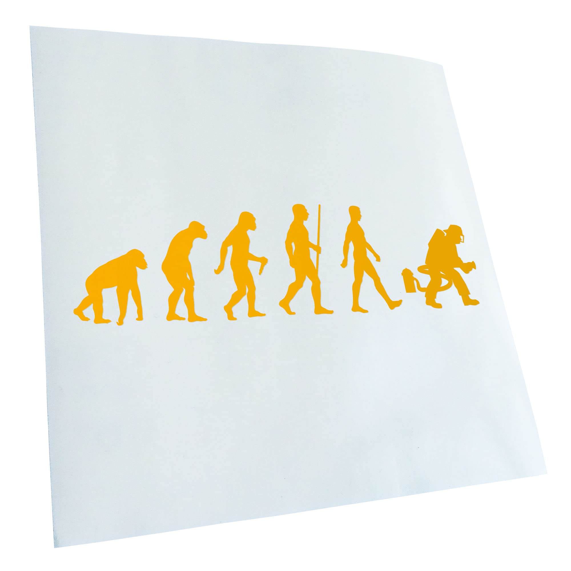 Kiwistar - Car Sticker - Evolution Fireman - Yellow - 50 x 14 cm - Rear Window Car Sticker Weatherproof for Car Truck Moped Truck - Sticker Exterior Self-Adhesive Tuning Accessories for Windows