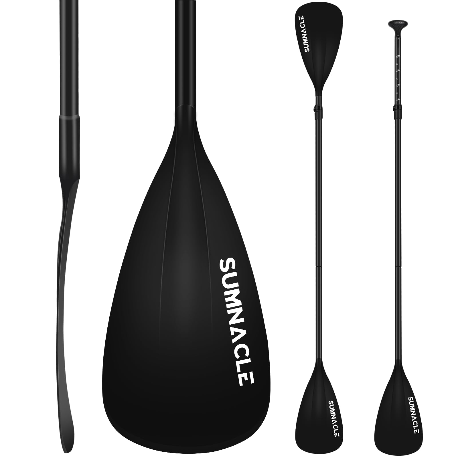 Sup Kayak Paddle, 2 en 1 Pala de Aluminio Ajustable para Stand-up Paddle, Eje Recubierto de PU Doble Pala 186-220cm Hoja de Nylon plástico