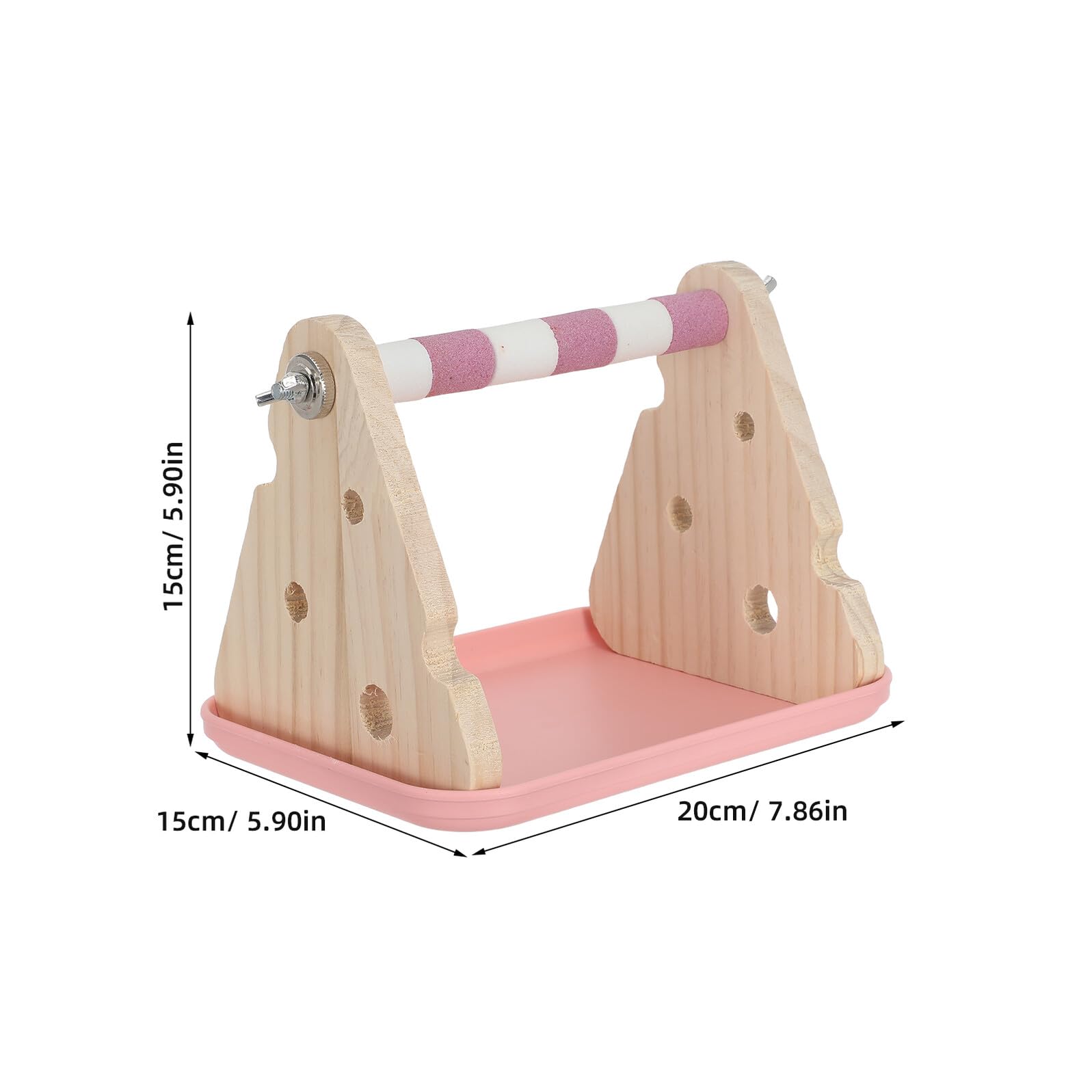 Percha para Loros con Bandeja Desmontable, Plataforma de Madera y Plástico, Soporte Portátil para Jaula, Uso en Casa y Alimentación