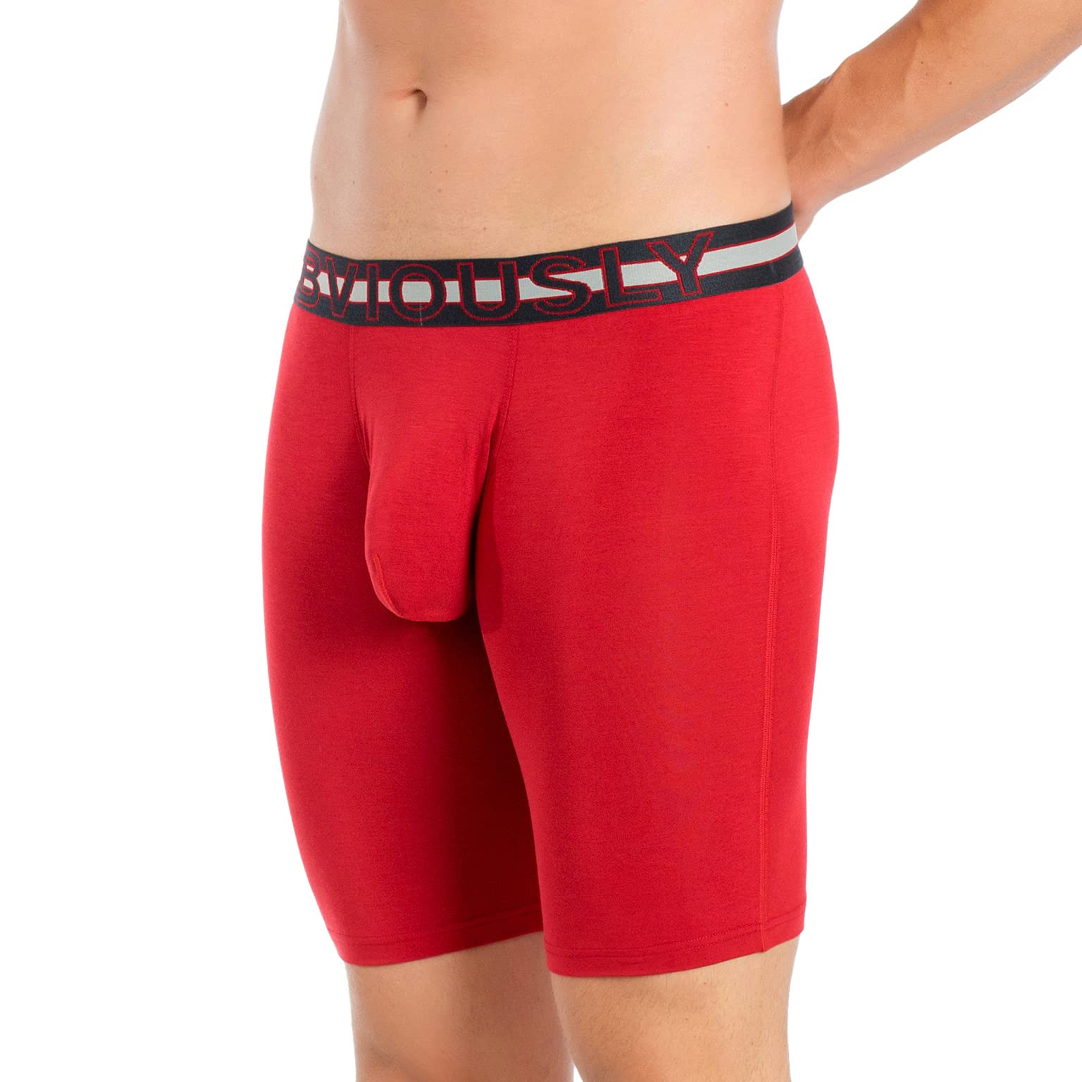 Obviously EveryMan AnatoMAX Boxer Brief 9 inch Leg Mens Chilli Underwear (M/34-36)