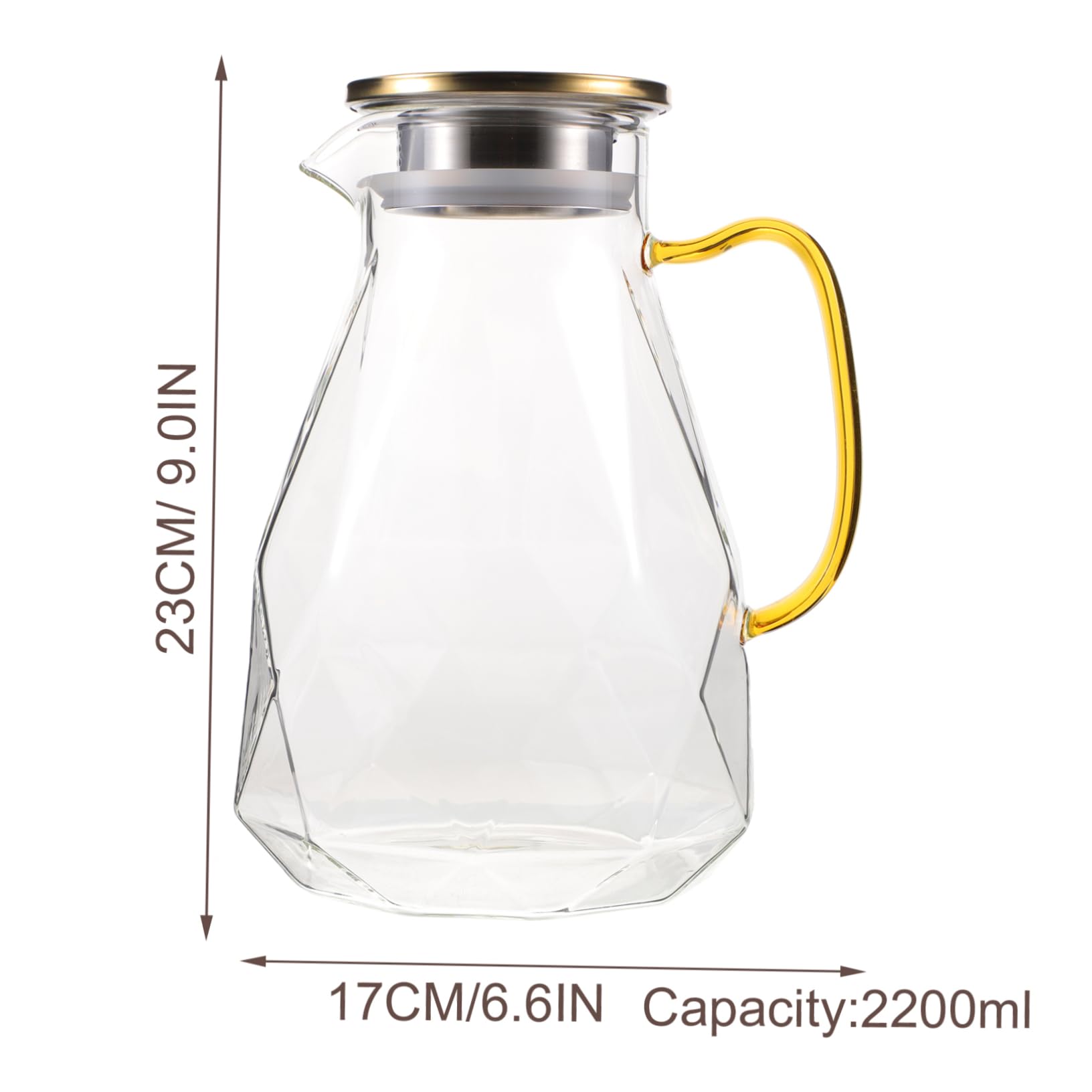 Jarra de Agua de Vidrio de 2200ml con Diseño Diamante