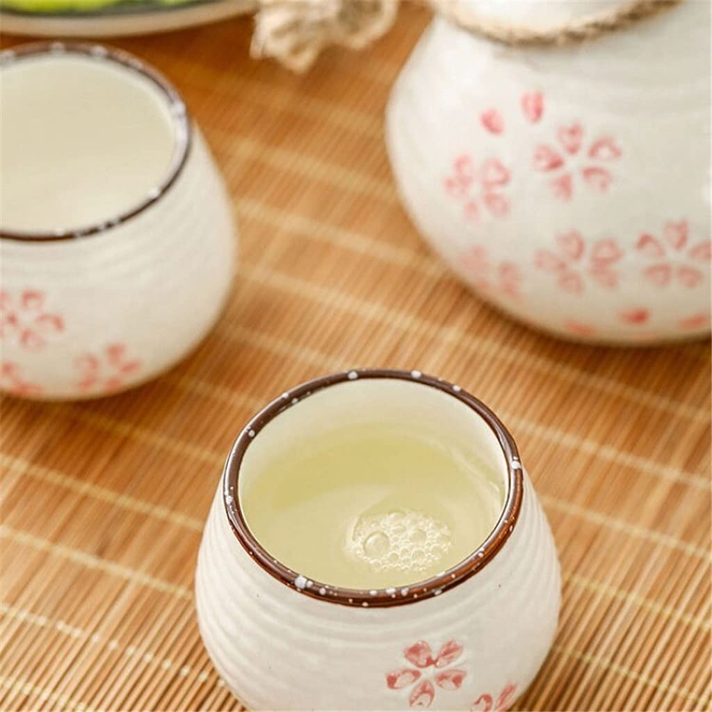 Tasses à saké, tasse à saké traditionnelle, verres à vin en céramique, petits et exquis, style européen, tasse à liqueur en céramique de fleurs de cerisier, ensemble de vin de bar à domicile, tasse à