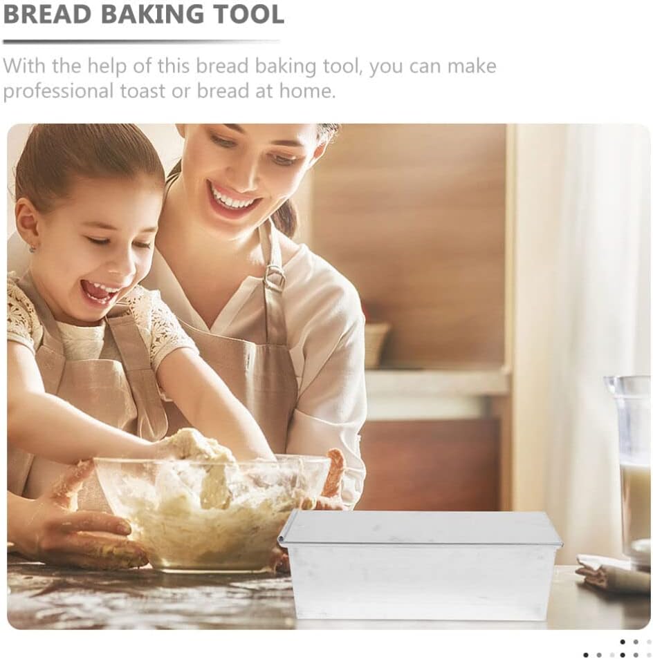 UPKOCH Metal Toast Box Non-stick Baking Mold Lid for Bread and Loaf Aluminium Alloy Toast Pan for Oven Use for Home and Bakery Baking