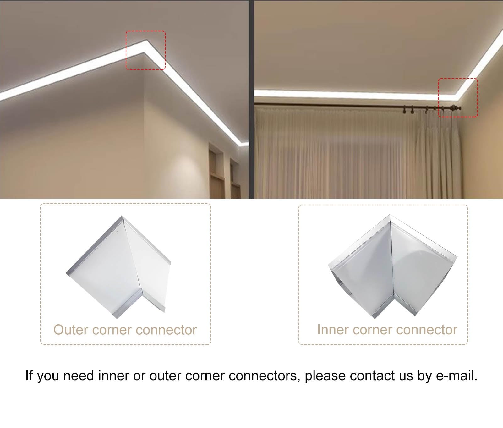 Profili per Strisce Led Cornice per Soffitto con Binario LED Nero, Illuminazione a Corona, Canale in Alluminio per Illuminazione Indiretta a LED con Diffusore, Cornicione Decorativa(98.4ft/30m)