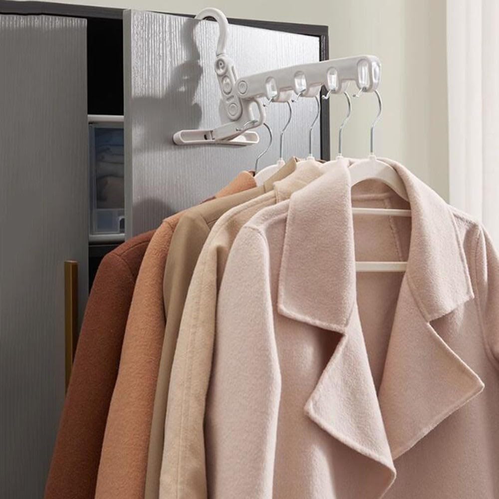 Grucce ravel, grucce Pieghevoli da Viaggio, con 5 Fori, grucce Portatili per Abiti, Accessori da Viaggio Multifunzione salvaspazio per Vacanze, Campeggio, Interni, Hotel