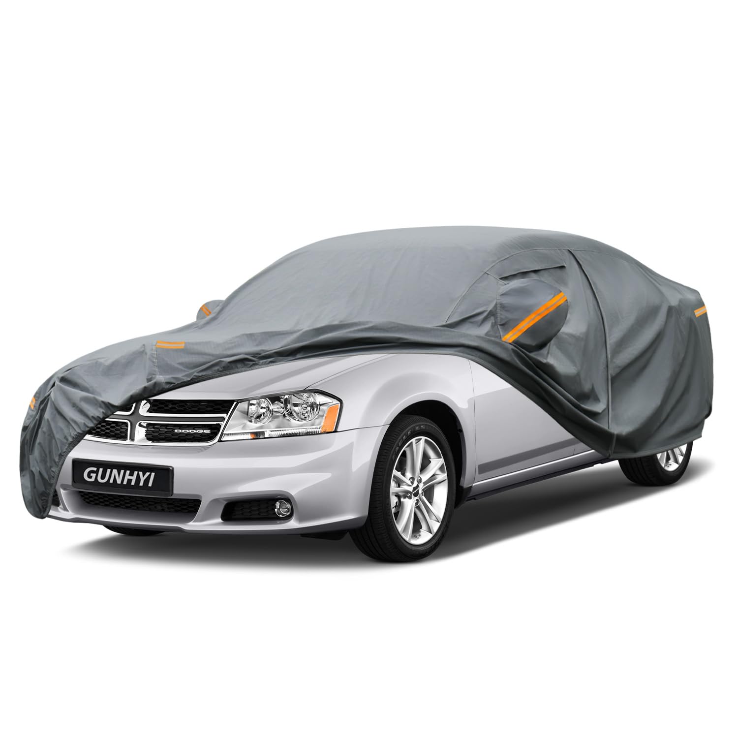 GUNHYI Premium Car Cover Custom Fit Dodge Avenger, 16 Layers Heavy Duty Car Cover Waterproof All Weather with Zipper Door for Sun Rain Snow Dust Uv Protection