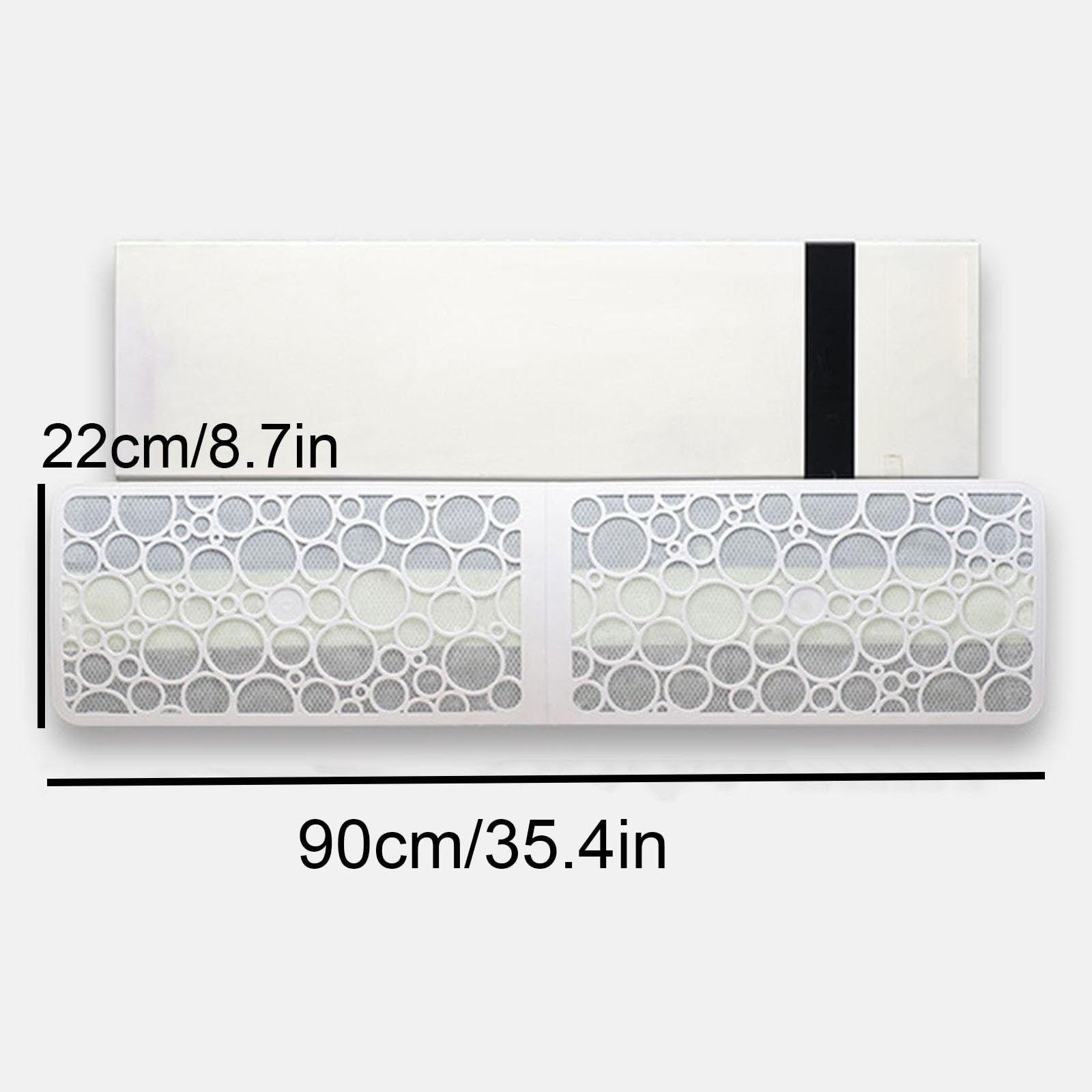 Deflettore Condizionatore Regolabile, Deflettore in Plastica con Filtro di Purificazione ad Alta Efficienza in Cotone, Anticondensa(90 * 22cm/35.4 * 8.7in)