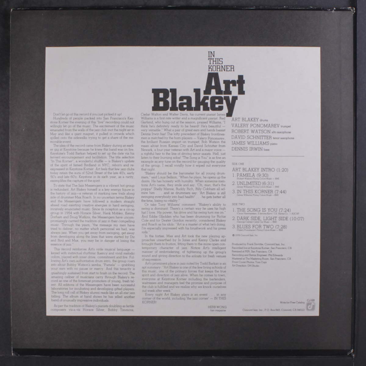 in this korner LP