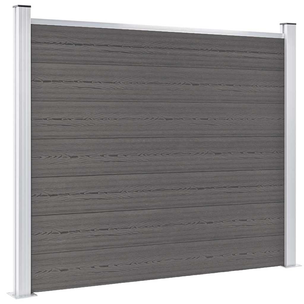vidaXL Zaunelement Gartenzaun Sichtschutzzaun Lamellenzaun Windschutz Zaun Windschutzzaun Terrasse Stecksystem Lärmschutz WPC 180x146cm Grau
