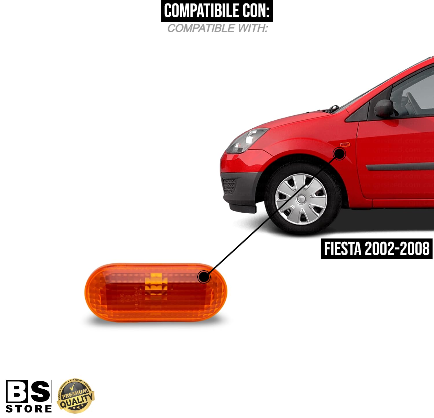 Frecce Laterali 2 Pz Per Ford Per C-Max Per Fiesta Per Focus MK2 Per Fusion Per Galaxy Lampeggiante Dinamico LED Indicatori Direzione Luce Indicatore Laterale Laterale Dinamico (Size : Dynamic Crysta