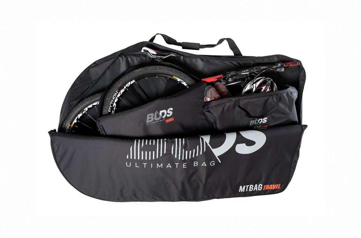 Funda de Transporte para Bicicleta de montaña enteramente Acolchada MTBag Travel de Buds-Sports sin Desmontar la Rueda Trasera
