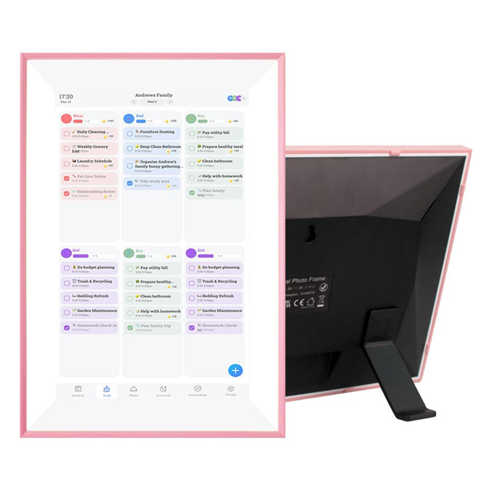 Headerbs Intelligenter Digitaler Kalender, 10,1-Zoll-HD-Touchscreen-Familienplaner, Elektronischer ABS-Kalender mit Aufgabentabelle, 1280 X 800 WiFi-Fotorahmenmodus für die Familienplanung zu Hause