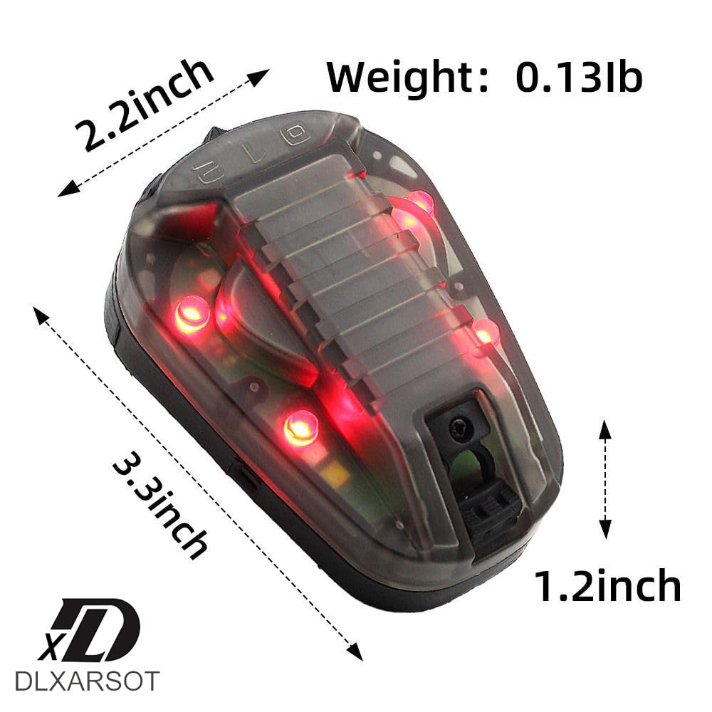 Taktyczny kask świetlny sygnał świetlny wojskowy IFF lampka do kasku latarka survival sygnał świetlny do sportów na świeżym powietrzu z LED + IR/stroboskop