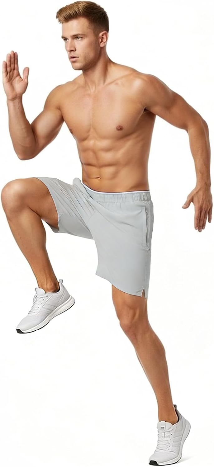 Men's Breathable Quick Dry Tennis Shorts with Zipper Pockets | Multi-Scenario Shorts, Light Ventilated Fabric For All Sports & Daily Matching, No Shrinkage Or Warping After Laundry