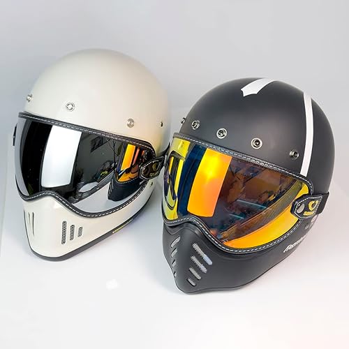 Miniatura 6 de Visor de burbuja para casco de motocicleta retro, lente de PC de repuesto para casco de motocicleta todoterreno Bell Moto-3