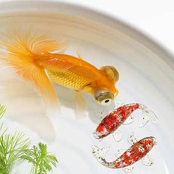Amazon.co.jp: Toyvian 金魚 置物 2体セット 錦鯉 ガラス細工 水晶