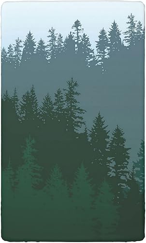 Miniatura 7 de Sábana bajera ajustable para cuna pequeña con temática de pino, sábana bajera portátil para niños pequeños, sábana bajera suave para niños y niñas,