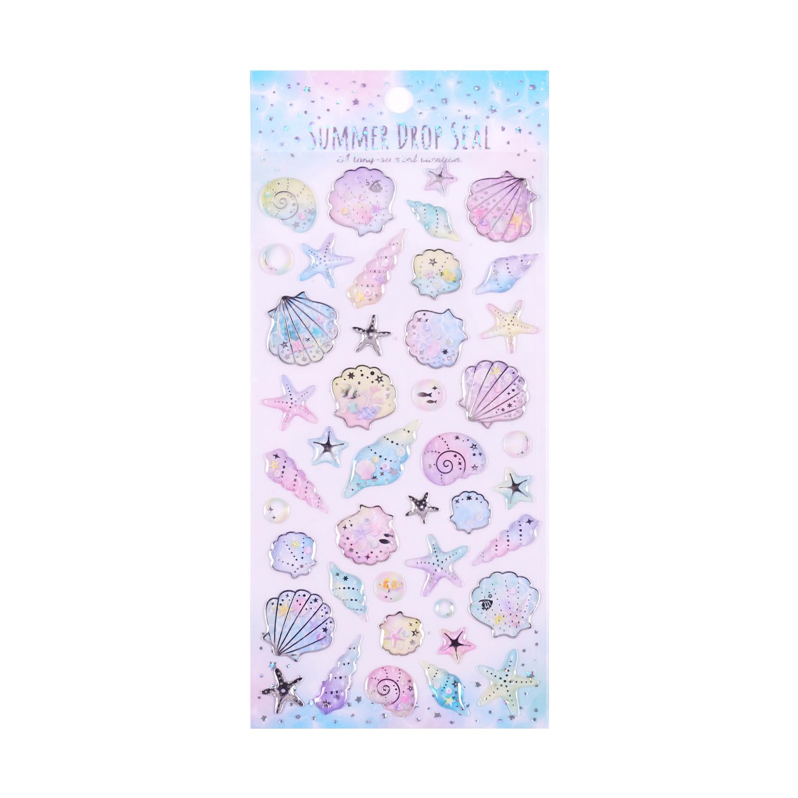 Sea Creatures Embossed PVC Sticker Kids Motivational Sticker Journal Notebook Scrapbooking Phone Laptop Decoration Album