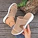 Hhhchpm Women'S Lightweight Breathable Sandals - Summer Slip-On Thick Sole Open Toe Casual Shoes, Comfortable Fashionable Outdoor Wear (Khaki,8.5)