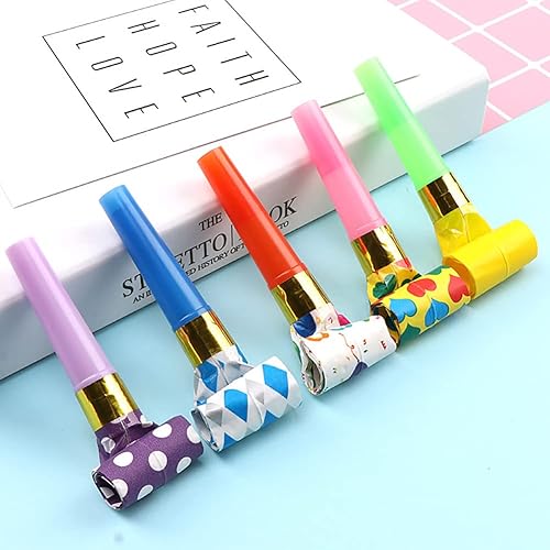 Miniatura 2 de 36 sopladores de fiesta que hacen ruido, recuerdos de fiesta, con flecos, coloridos para fiestas, silbatos de fiesta para juegos de cumpleaños,