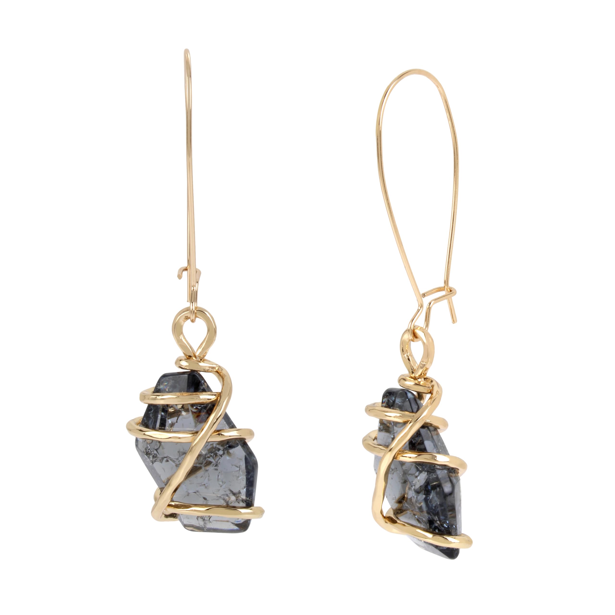 Soho Jewelry Women's Caged Stone Dangle Earrings