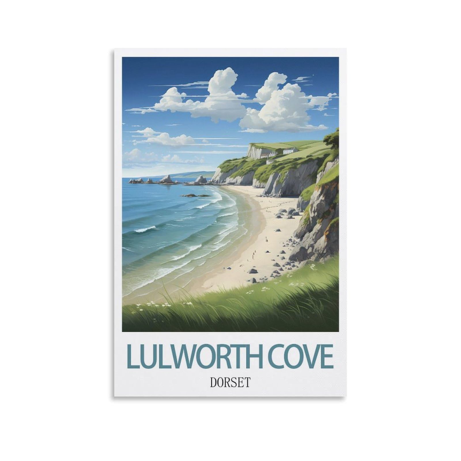 Metal Tin Sign Plaque Poster Lulworth Cove Dorsets Funny Bar Tin Signs Warning Metal Signs Vintage Man Cave Wall Decor 30x30cm