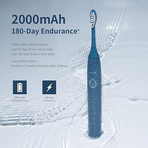 Miniatura 3 de Sidsys Cepillo de dientes eléctrico, cepillo de dientes eléctrico ultrasónico para adultos, carga inalámbrica IPX7 resistente al agua, 40.000 VPM, 5