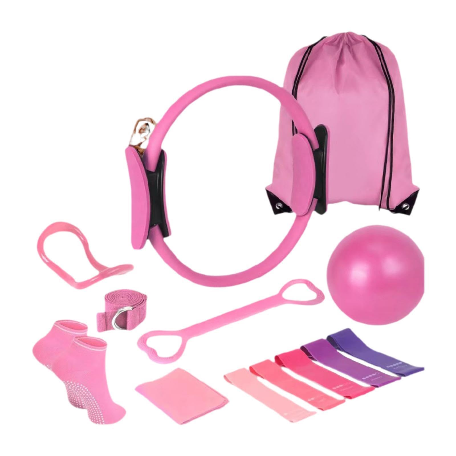 Pilates Essential Kit Lightweight Portable Accessories for Home Gift Indoor Pink | Pilates Rings | Yoga & Pilates | Fitness, Running & Yoga-image-38