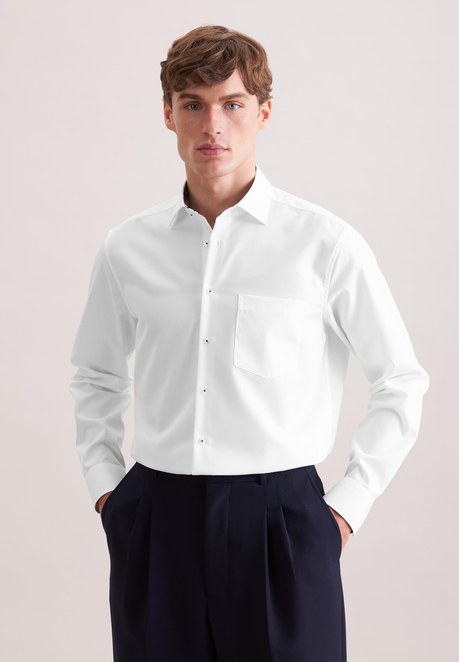 Seidensticker Regular Fit Langarm Business Hemd Camicia da Lavoro Uomo