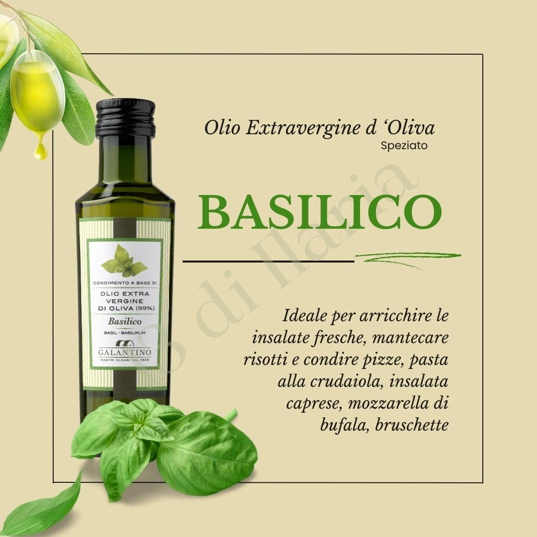 Olio Extravergine di Oliva Aromatizzato 3x100ml | Peperoncino, Basilico e Limone | Estratti a Freddo