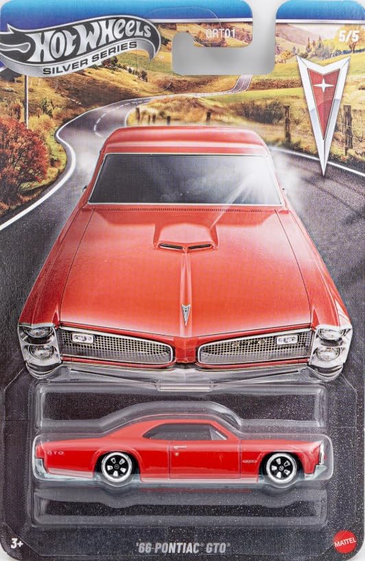 Hot Wheels Silver Series '66 Pontiac GTO [Red] 5/5 (GRT01) Metal Body Chase! 1:64 Scale Diecast Toy Vehicle