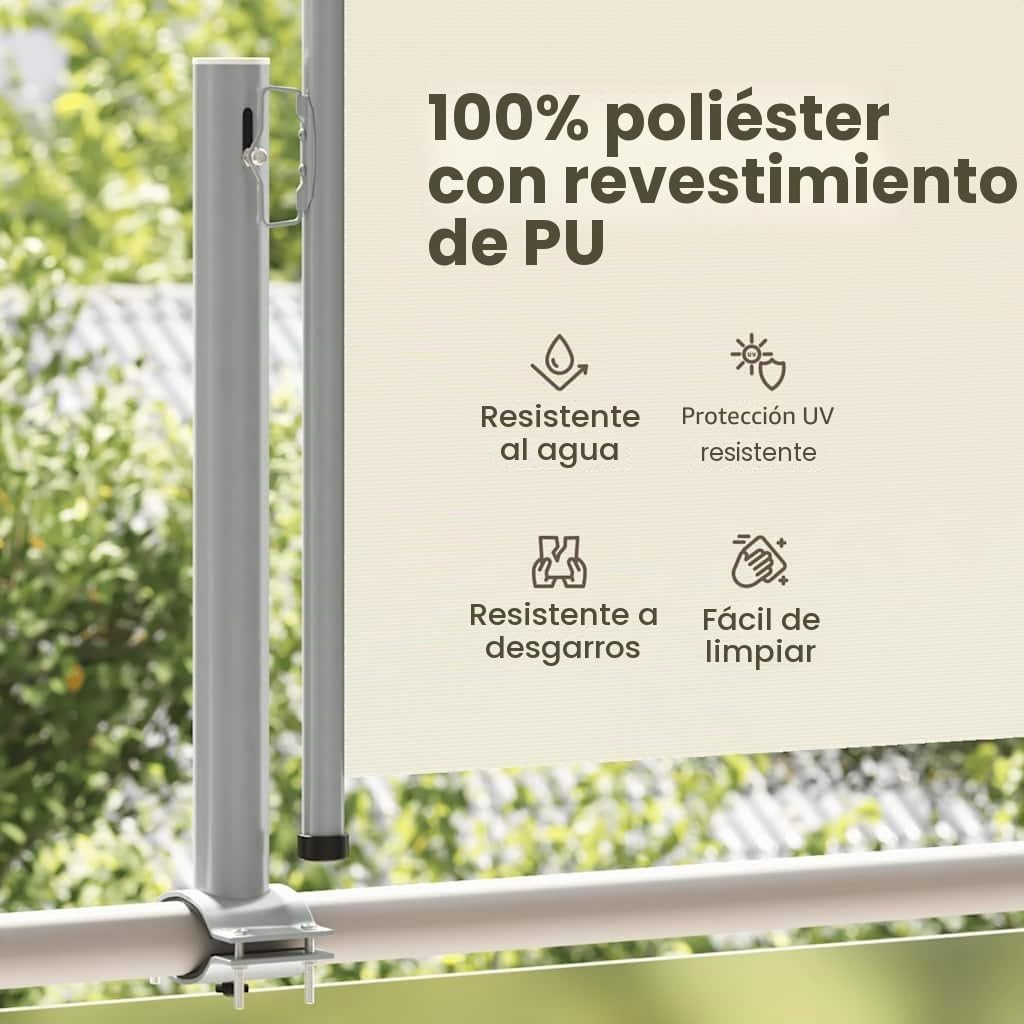 vidaXL Toldo Lateral Retráctil de Patio 100x300 cm Crema Cenador Carpa Pérgola
