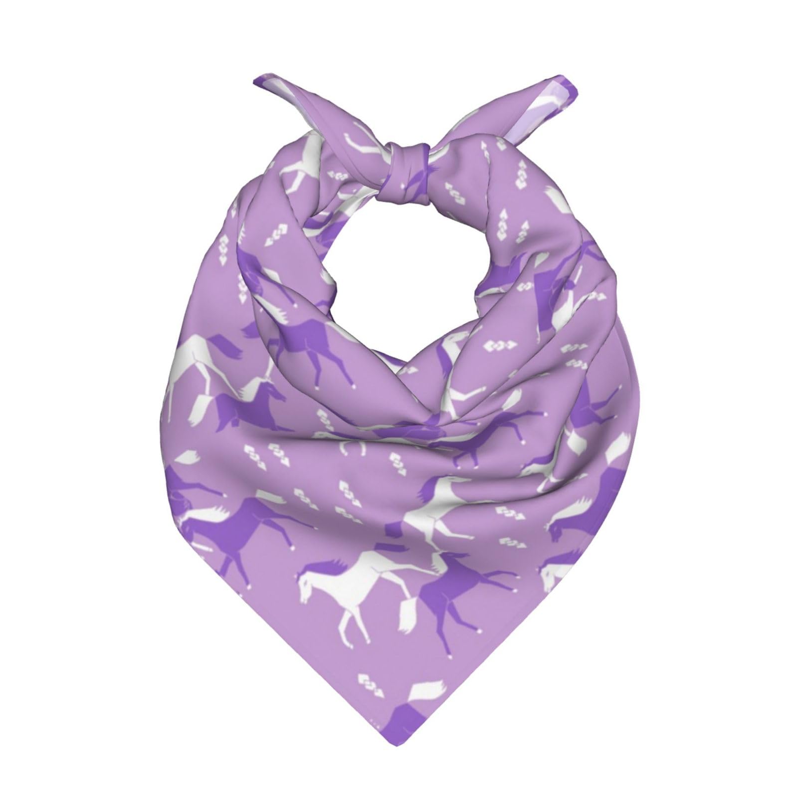 Zouey Bandanas For Women Or Men Headband Square Head Scarf Tie Flight Attendant Scarf,Horses Purple Lilac Girls Sweet Cowgirl