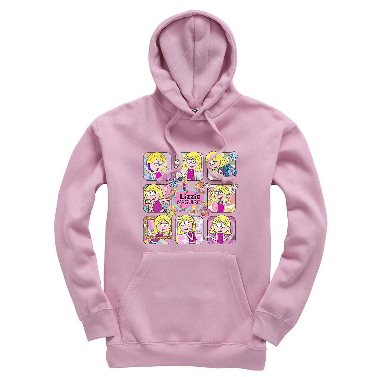 Taylor Brown Montage squares Lizzie McGuire Meme Viral Novelty Jumper Unisex Funny Adults Hoodie Jumper Baby Pink