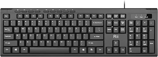 Rii RK907 Ultra-Slim Ergonomic USB Keyboard