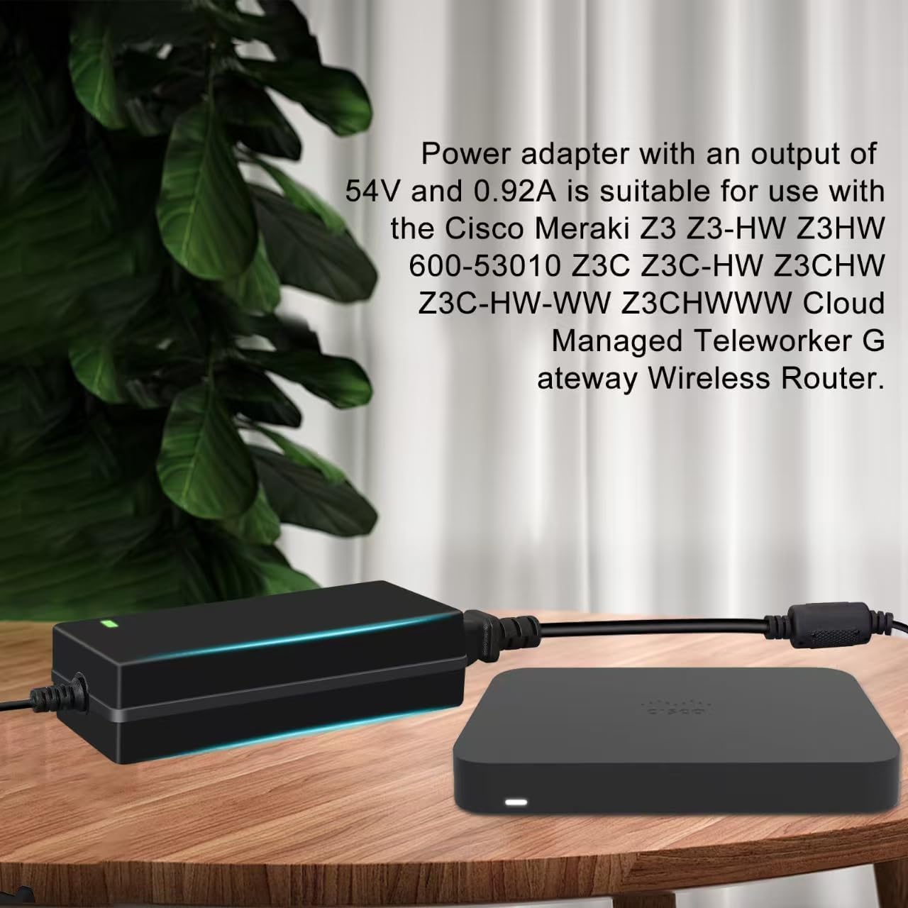 54v Power Supply/Power Adapter Compatible with Cisco Meraki Z3, Z3C, Z3C-HW Wireless Routers, MA-PWR-50WAC