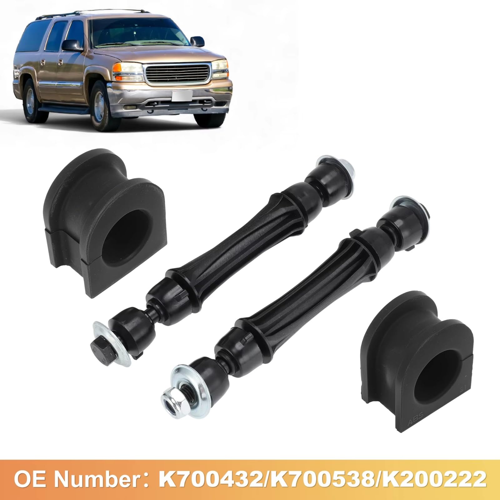 Bieletas de Barra estabilizadora Delantera 1 par Kit de bujes de bieletas de Barra estabilizadora Delantera K80949 K200222 Compatible con Chevrolet Avalanche 2007 2008 2009 2010 2011 2012 2013