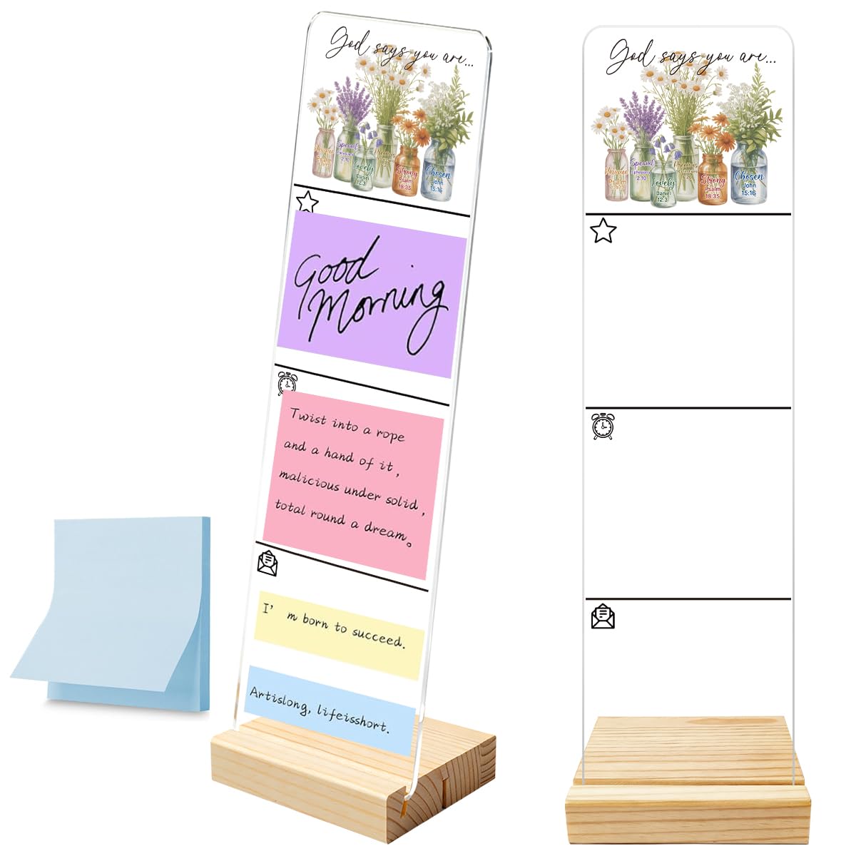 Support pour notes autocollantes acrylique pour ne plus oublier vos mémos