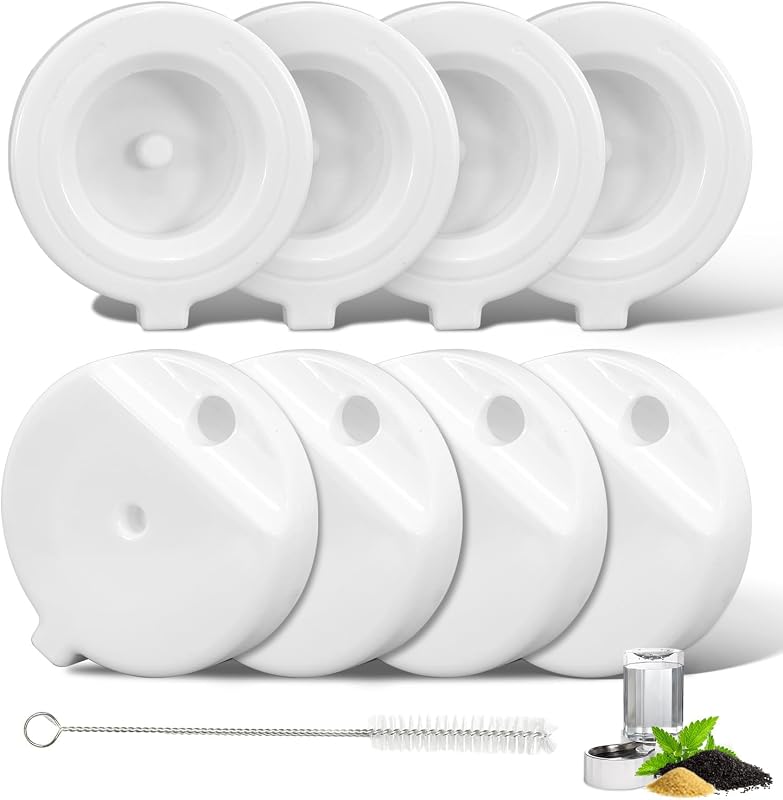 Refil para Bebedouro Automático de Cães com Carvão Ativado e Resina de Troca Iônica Baofum ZLfilter-8p, Pacote com 8 Filtros e 1 Escova