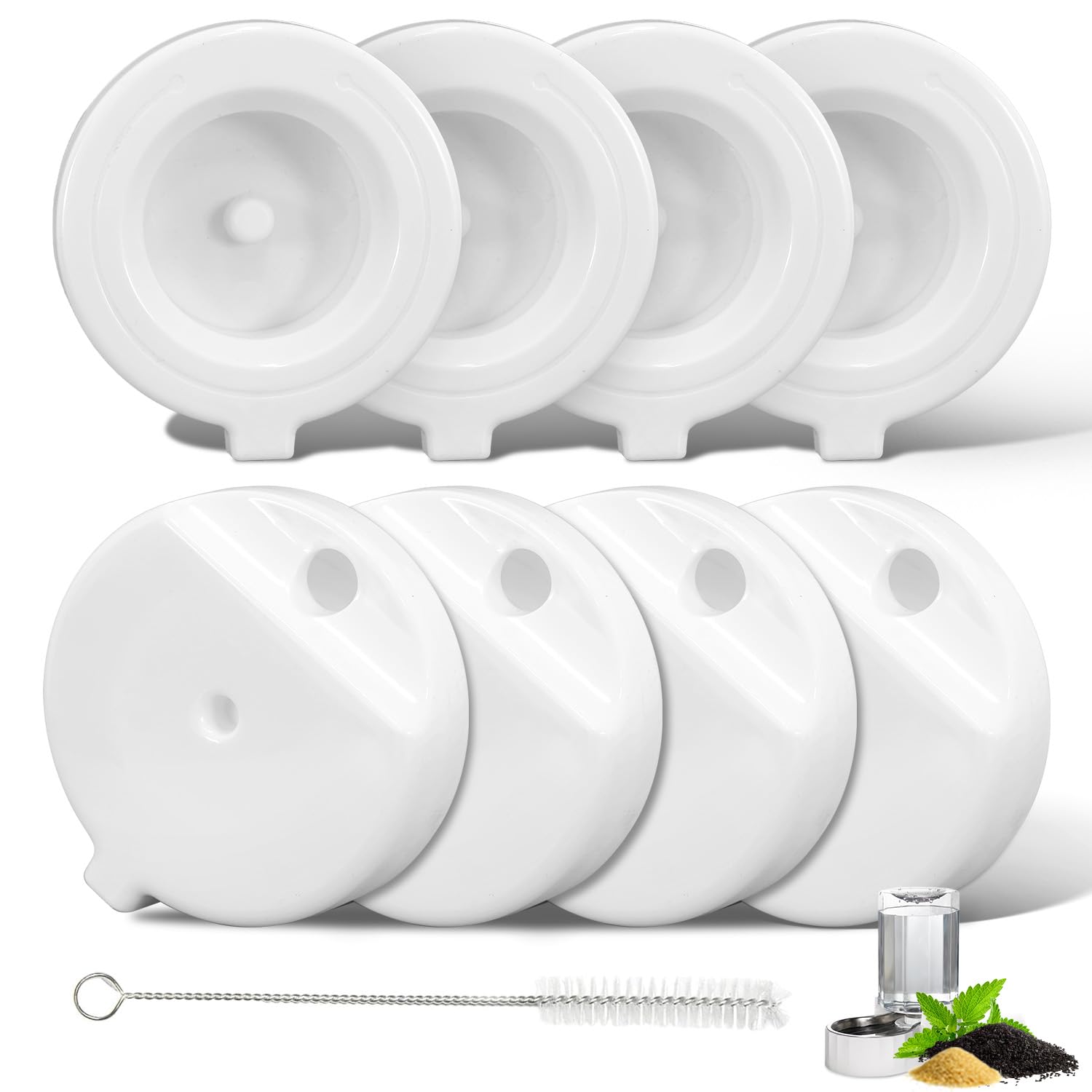 8 filtros de fuente de agua de gravedad para mascotas, filtros de repuesto automáticos para dispensador de agua para perros de 3.6L/4.6L/6L/8L (8 filtros con 1 cepillo)