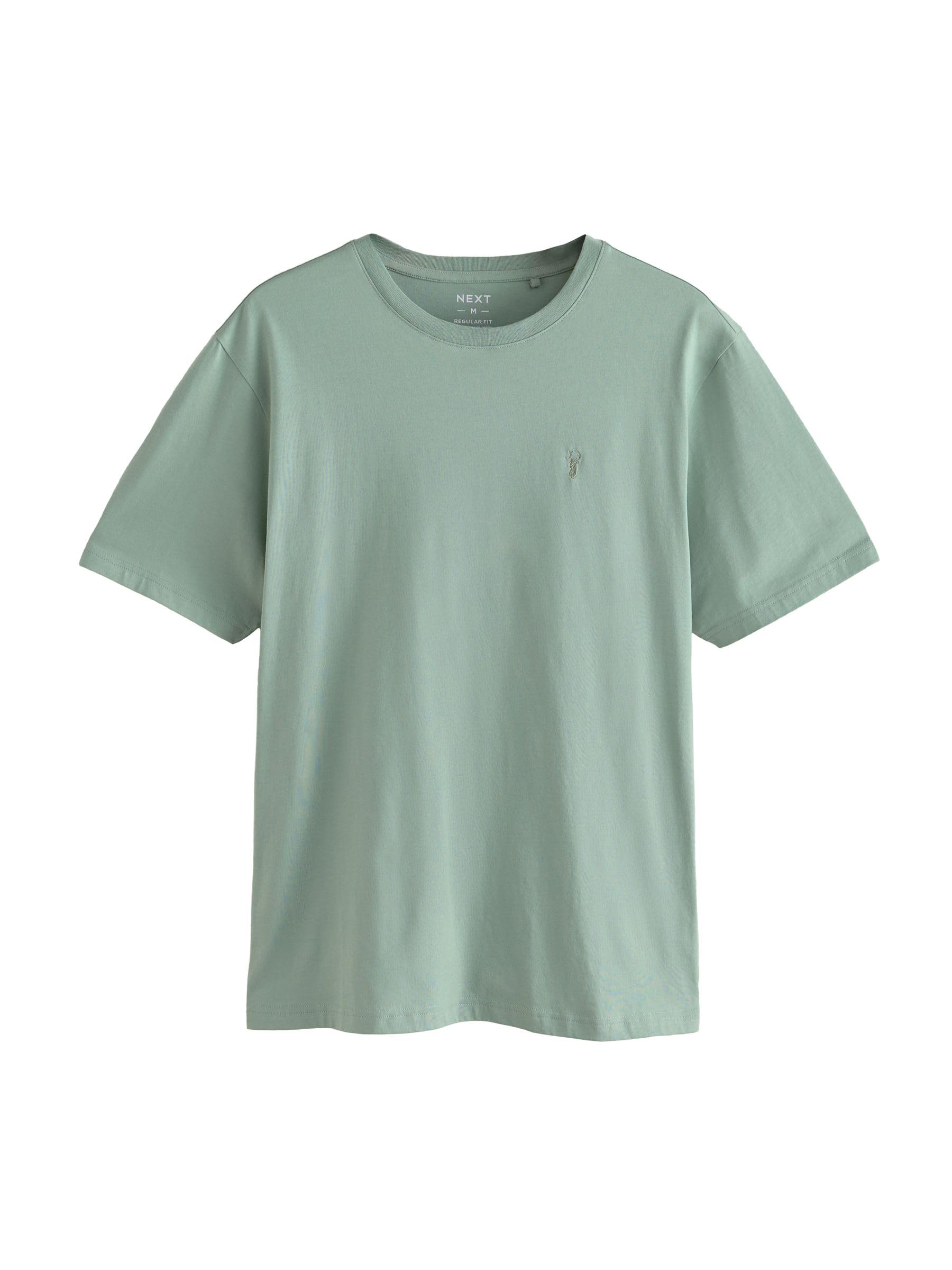 NEXT Camisetas para Hombre, Cuello Redondo, 100% Algodón, Pack de 4 Camisetas