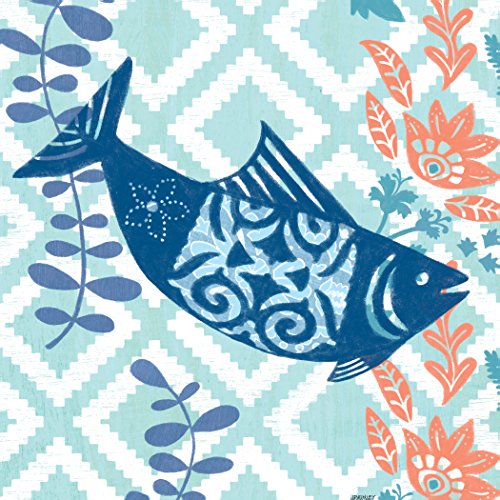 Portfolio Canvas Decor "La Jolla Fish Coastal By Jennifer Brinley Wrapped/Stretched Canvas Wall Art, 12 X 12 #TOP1