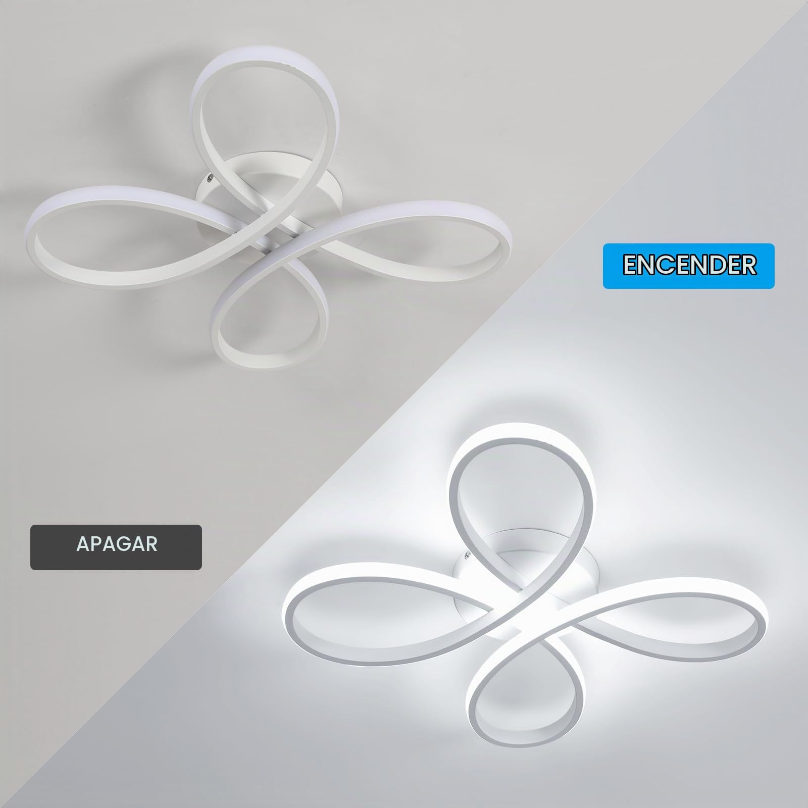 Comely Lámpara de Techo Regulable, 40W 4500LM Plafon LED Techo con Mando | Distancia 3000K-6500K, Luz de Techo Moderno para Salón Dormitorio Cocina