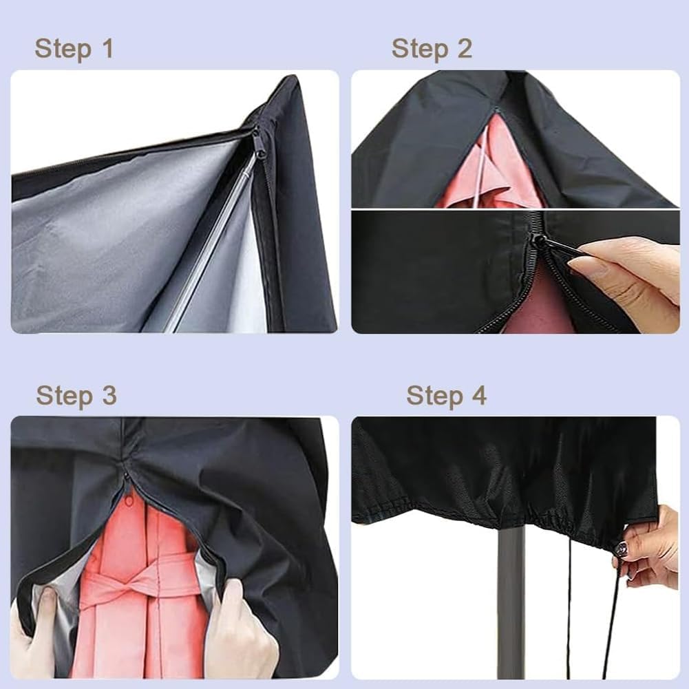 Patio Outdoor Umbrella Cover, Oxford Fabric Waterproof Outside Market Parasol Covers Dustproof Cantilever/Straight Parasol Protective Cover for 2.0m to 4.0m Garden Umbrellas