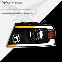 Vista 4 de Alpha Owls 8711378 Projector Headlights With Switchback Sequential LED Bar & Startup Light - Black Amber Fits 2004-2008 Ford F150 / 2006-2008