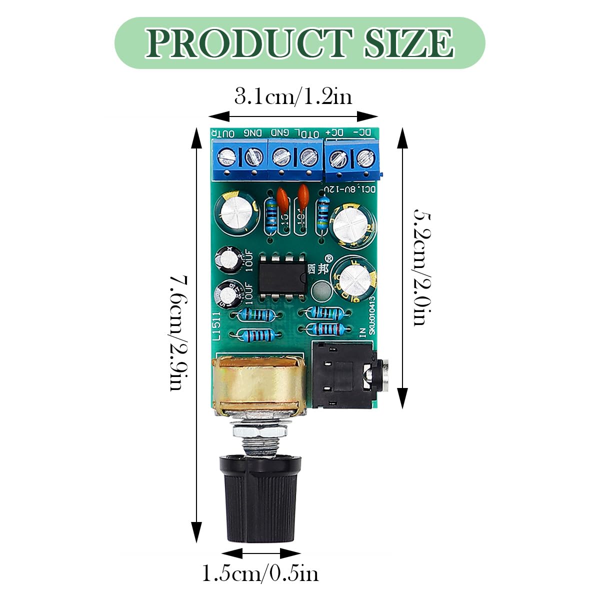 UPIQNG DC 1.8-12V Amplifier Board TDA2822M Mini Power Amp Module Board 2.0 Dual Channel Digital Audio Amplifier Board 52 * 31MM